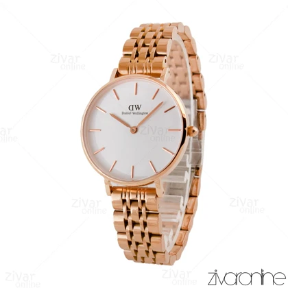 ساعت دنیل ولینگتون زنانه رزگلد صفحه سفید 104811