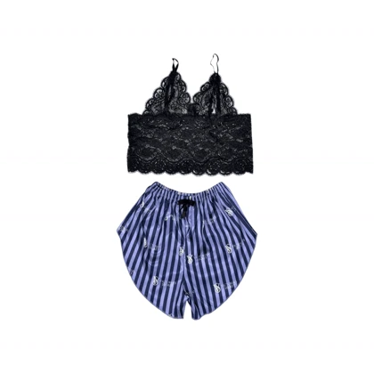 ست نیم‌تنه گیپور و شلوارک طرح ویکتوریا سکرت 108