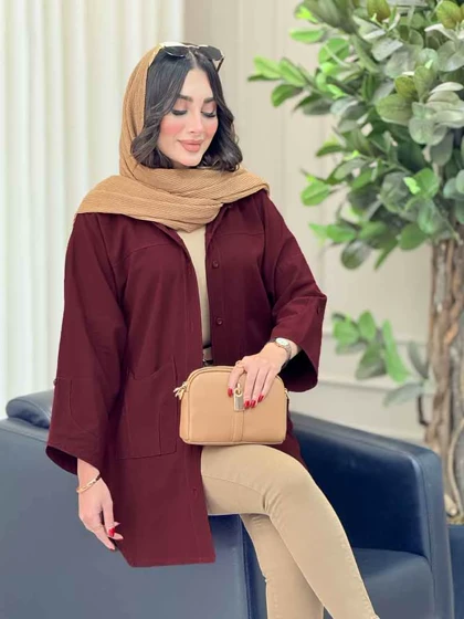 مانتو جیب برش‌دار پایین هلال