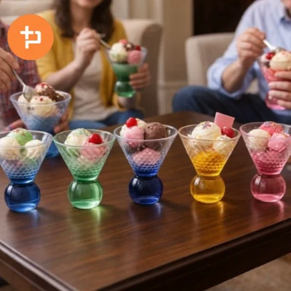 دسر خوری پایه دار طرح دار برفی