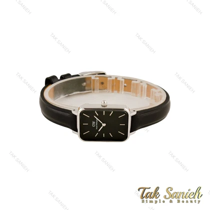 ساعت دنیل ولینگتون زنانه مستطیلی بند چرم سیلور مشکی DW-5632-L