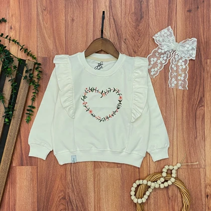 بلوز دورس دخترانه مدل قلب و گل