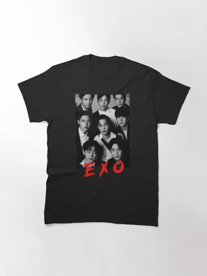 تیشرت توایس | EXO Kpop Group Members black and white کد 227401