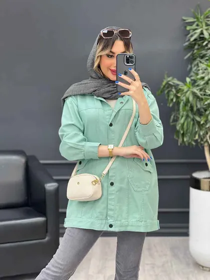 مانتو کتان سرشانه پاگن نیلیا