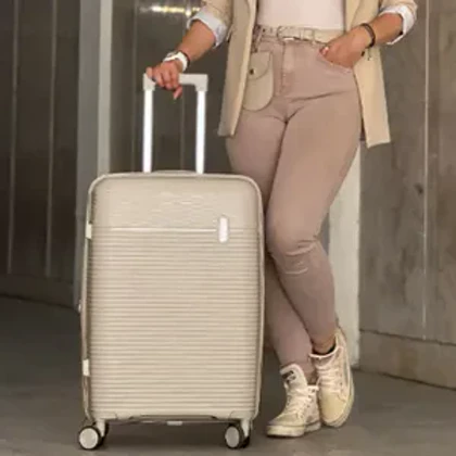 چمدان وارداتی نشکن پاور مدل POWER - PWR40340 MEDIUM سایز متوسط (کاور چمدان - کاور کت - کاور کفش)