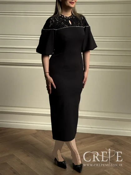 پیراهن بالاتنه گیپور نوار نگینی