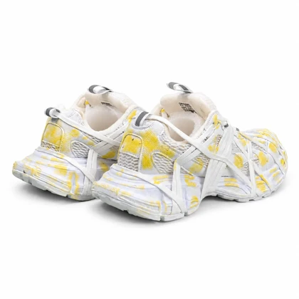 کفش کتانی مردانه مدل بالنسیاگا اسپایدر کاستوم سفید زرد BALENCIAGA SPIDE
