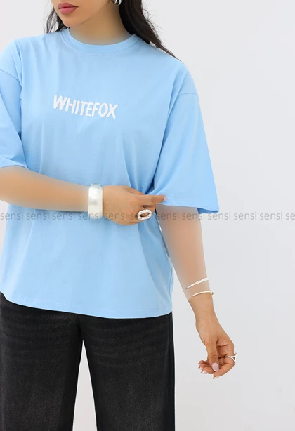 تیشرت باکسی چاپیwhite-foxکد1006300