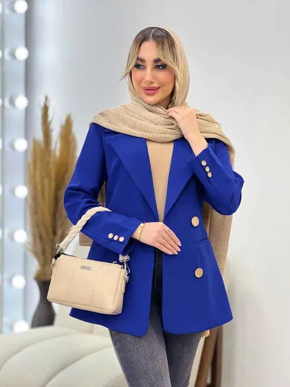 مانتو جیب نما دکمه طلایی
