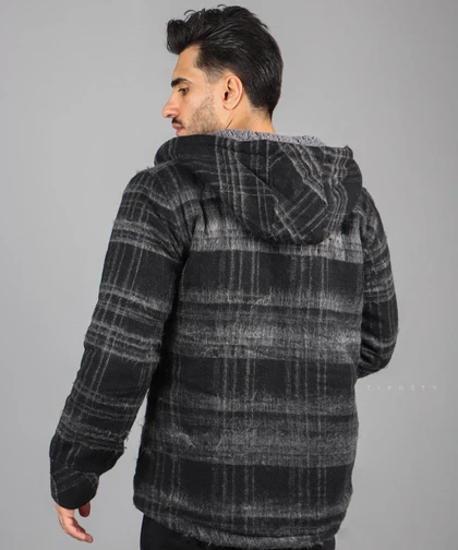 کاپشن مردانه پشمی طرح چهارخانه 1322