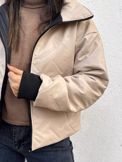 کاپشن چرم تیلور teylor ( دارای ایراد جزئی )