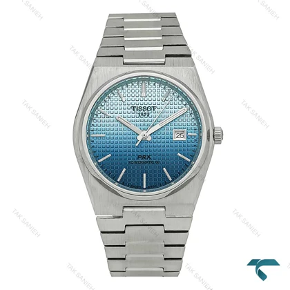 تیسوت PRX مردانه پاورماتیک نقره ای صفحه آبی دورنگ Tissot-8048-G