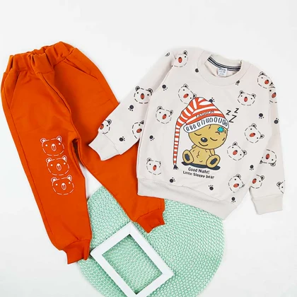 بلوز شلوار پسرانه خرس کلاه شیطونی