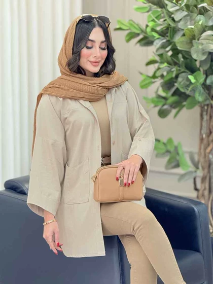 مانتو جیب برش‌دار پایین هلال