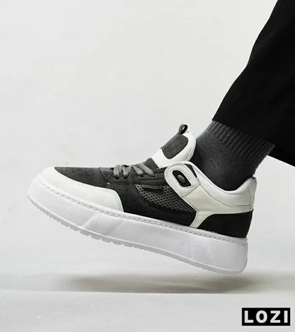 کفش کتانی مردانه سفید طوسی PULL & BEAR