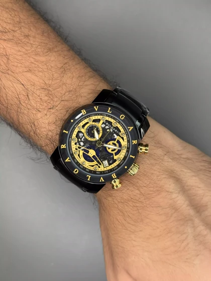 ساعت مچی مردانه بولگاری کورنوگراف بند مشکی Bvlgari