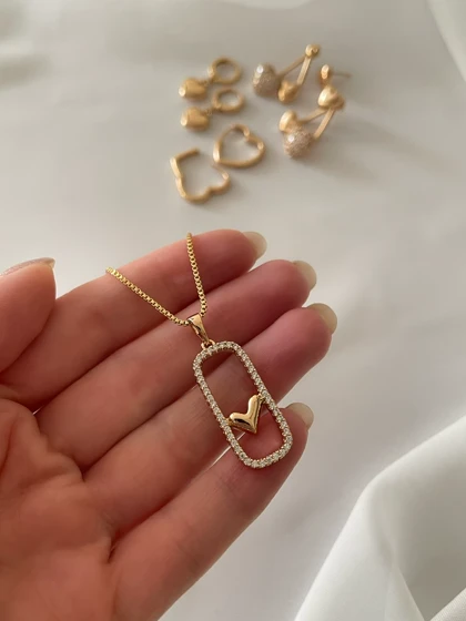 گوشواره ها و گردنبند قلبی ژوپینگ