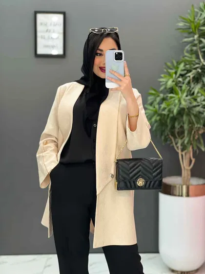 مانتو کتان لمه مغزی دوزی