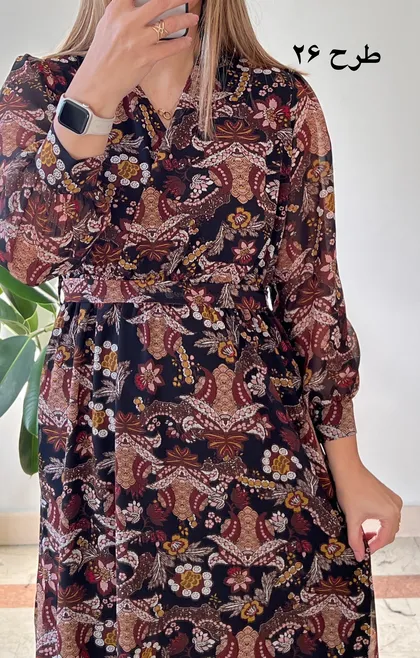 پیراهن حریر سرمه سری 18