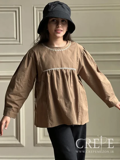 شومیز دور یقه گلدوزی