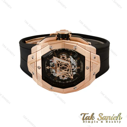 ساعت هابلوت کهکشانی مردانه مستطیلی رزگلد Hublot-5365-G