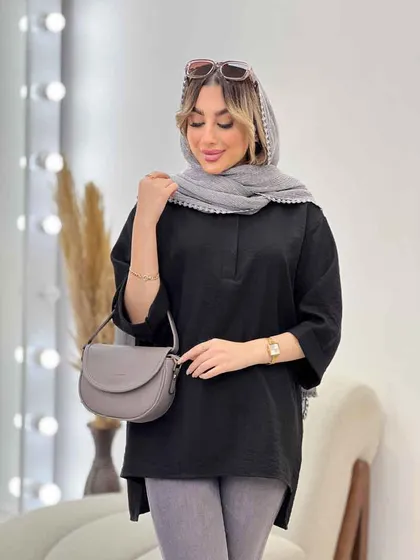مانتو جلو بسته دکمه مخفی
