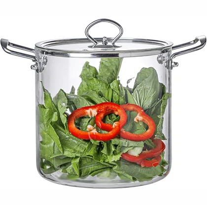 قابلمه پیرکس دسته استیل