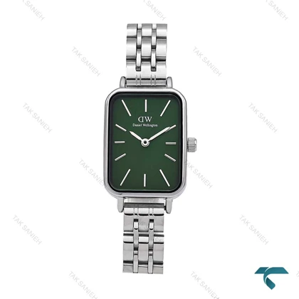 ساعت DW زنانه مستطیلی استیل صفحه سبز DW-6187-L