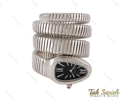 ساعت بولگاری زنانه مار نقره ای مشکی Bvlgari-4021-L