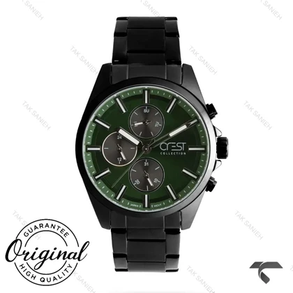 ساعت کرست مردانه 6306-4 مشکی صفحه سبز Crest-10933-G