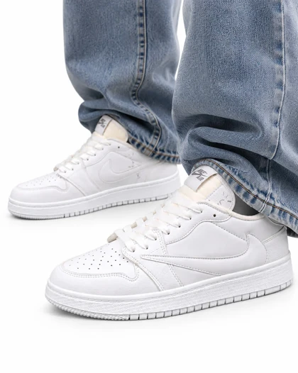 کفش کتانی مردانه مدل نایکی ترویس سفید تمام 2 Nike travis