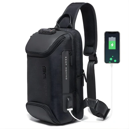 کیف دوشی کراس بادی اصل BG-7082 رمز دار با پورت USB