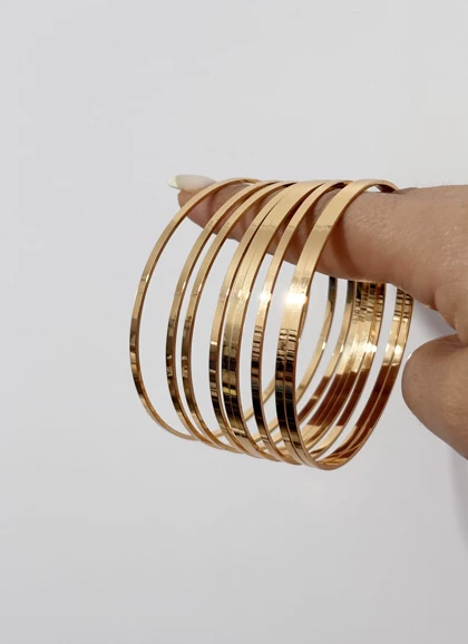 النگو آینه ای براق طلایی 835