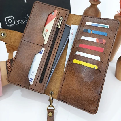 کیف پول دستی چرم طبیعی