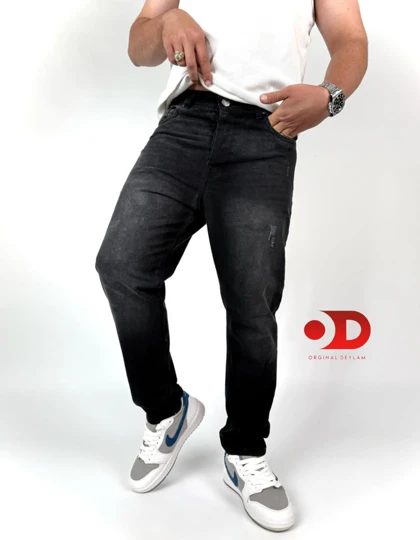 شلوار سایز بزرگ مام فیت مشکیذغالی مردانه 36-40