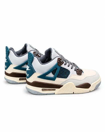 کفش کتانی مردانه مدل نایکی جرن فور کله غازی کرم Nike jordan 4