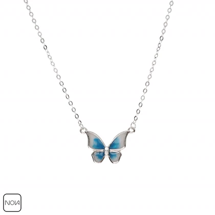 گردنبند نقره پروانه کد 251257