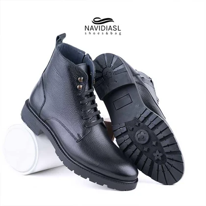 نیم بوت مردانه چرم کد 7026011