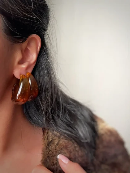 گوشواره های حلقه‌ای پاییزی