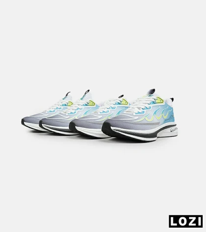 کفش کتانی مردانه سفید آبی لیمویی NIKE zoom X