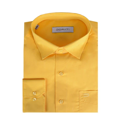 پیراهن مردانه رسمی ساده زرد