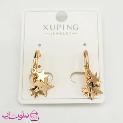 گوشواره زنانه حلقه‌ای ژوپینگ با آویز ستاره
