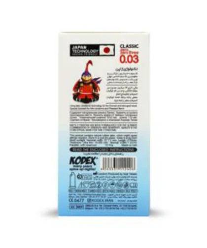 کاندوم ناچ کدکس مدل 0.003 کلاسیک (بسته 10 عددی) 7008
