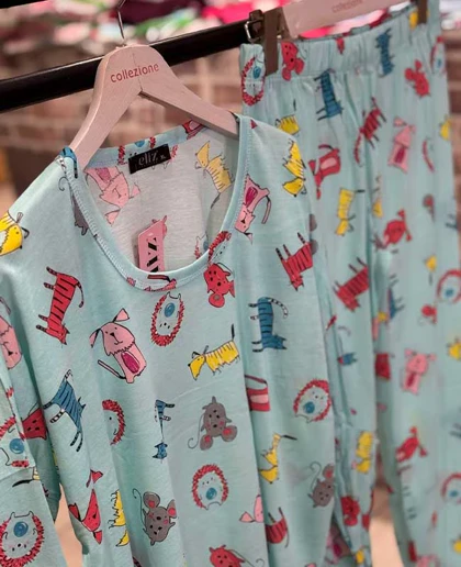 بلوز شلوار راحتی زنانه طرح سگ کد 1201-52