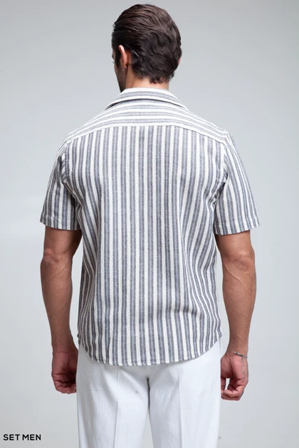 پیراهن مردانه کنفی آستین کوتاه