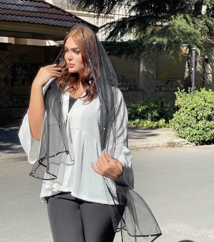 شال توری مرواریدی