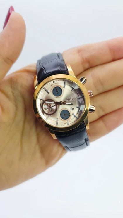 ساعت مچی زنانه الگانس Elegance با بند چرم و سبک 3موتوره