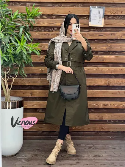 بارانی بلند بالا ژیله آستین سگک