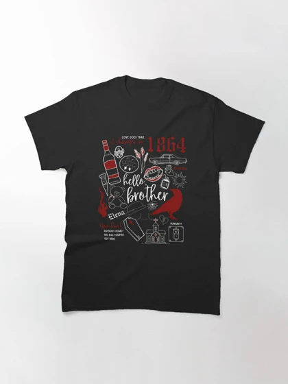 تیشرت کلاسیک فایبر | Damon Salvatore Doodles کد 246980