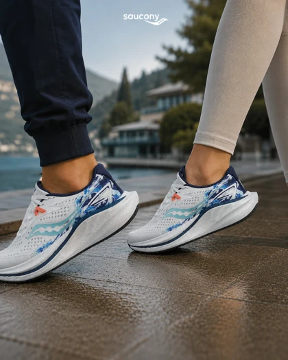 کتانی ساکونی سفید آبی مردانه و زنانه مدل 9148 کفش اسپرت Saucony